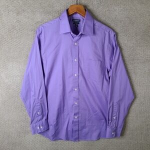 Croft & Barrow Shirt Mens 16.5 34/35 Purple Easy Care Classic Fit Button Up